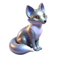 Celestial Fox 3D Render of a Sparkling, Silver Fox png
