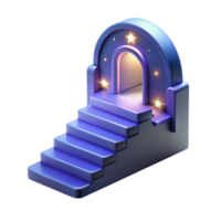 3D Render of Starlit Archway and Steps Leading to Light png