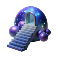 Cosmic Gateway Ascending Steps to a Celestial Portal png