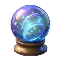 Luminous Orb Mystical Glass Sphere with Glowing Celestial Forms png