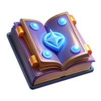 Enchanted Grimoire Mystical Book with Glowing Gems png