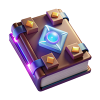 Enchanted Grimoire A 3D Render of a Magical Book png