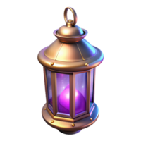 Enchanted Lantern 3D Render of a Magical Orb in a Brass Frame png