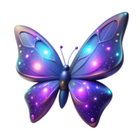 Luminous Galaxy Butterfly 3D Render of a Sparkling Insect png