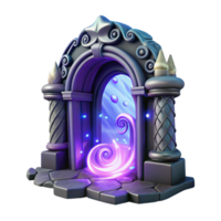 Mystical Portal 3D Render of a Magical Archway with Swirling Energy png