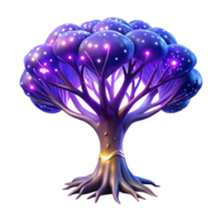 Glowing Fantasy Tree Digital Art of Illuminated Canopy and Roots png