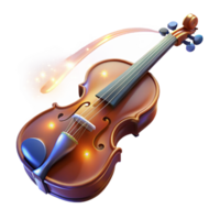 Enchanted Violin A 3D Render of a Sparkling String Instrument png