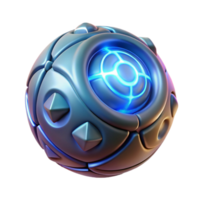 Futuristic Orb 3D Render of a Glowing, Segmented Sphere png