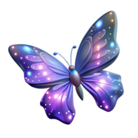 Luminous Butterfly A Glowing Insect with Purple Wings png