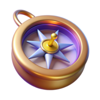 3D Render of a Golden Compass Navigation, Direction, Exploration, Journey, Adventure, Guidance, Orientation, Wayfinding, Travel, Discovery png