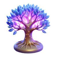 Glowing Tree of Life 3D Render of Mystical Illuminated Tree png