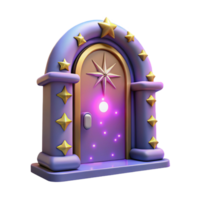 Magical Starry Door 3D Render of Fantasy Gateway png