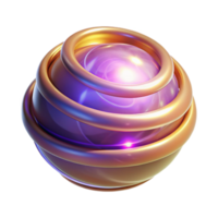 Abstract Golden Sphere with Inner Glow 3D Render of a Luminous Orb png
