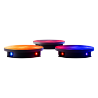 Abstract Colorful Circular Shapes with Glowing Lights on Dark Background png