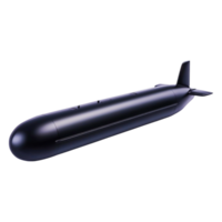 Black Submarine Model 3D Rendering with Streamlined Design Features png