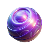 Abstract 3D Sphere Iridescent, Swirling, Concentric Circles, Purple Gradient png