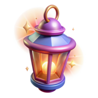 Glowing Lantern 3D Render of Magical Light Source png