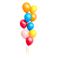 Colorful Balloons in Various Shapes and Sizes Floating Together png