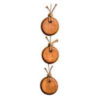 Wooden Discs Linked by Twine for Crafting and Decoration Projects png