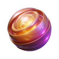 Abstract 3D Render Interlocking Metallic Sphere with Gradient png