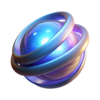 Abstract 3D Sphere with Glowing Rings Digital Art, Surreal Design, Cosmic Orb, Neon Glow, Futuristic Style, Abstract Background, Science Fiction, 3D Rendering, Energy Orb, Luminous Sphere png