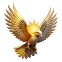 Golden Dove of Peace Symbol of Light and Hope png