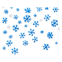 Colorful Snowflakes in Various Shapes and Sizes on Transparent Background png