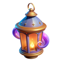 Enchanted Lantern 3D Render of a Fantasy Illuminated Lamp png