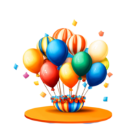 Brightly Colored Balloons in a Festive Setting for Celebration png