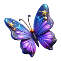 Celestial Butterfly A 3D Render of a Magical Insect png