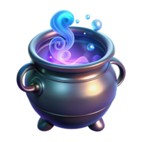 Mystical Cauldron A 3D Render of a Magical Potion Brewing png