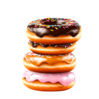 Delicious Colorful Donuts Stacked on Top of Each Other with Sprinkles png