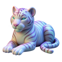 3D Render of a Serene White Tiger Cub png