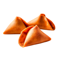 Three Delicious Orange Fortune Cookies Isolated on png
