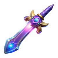 Enchanted Crystal Sword Fantasy Game Weapon Design png