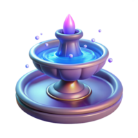 Enchanted Water Fountain 3D Render of a Fantasy Fountain with Glowing Particles png