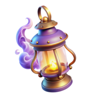 Enchanted Lantern Fantasy Light Source with Magical Purple Aura png