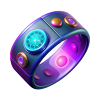 Futuristic Wearable Biometric Device with Illuminated Interface png