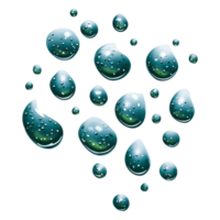 Glossy Water Drops Collection on Transparent Background png