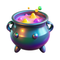Iridescent Cauldron with Colorful Concoction png