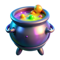 Iridescent Cauldron with Colorful Gooey Concoction png