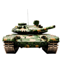 Front View of a Military Tank with Camouflage Pattern in Action png