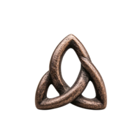 Intricate Bronze Triangular Knot Sculpture on Isolated Background png