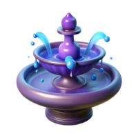 Abstract Fountain 3D Render of a Colorful Water Feature png