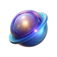 Cosmic Sphere A 3D Render of a Celestial Body with Glowing Nebula png