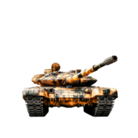 Military Tank Front View with Camouflage Pattern and Barrel png
