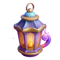 Enchanted Fantasy Lantern 3D Render of a Magical Light Source png