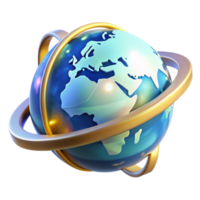 Global Network A 3D Rotating Earth Model png
