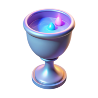 Goblet with Two Drops of Liquid Abstract 3D Render png