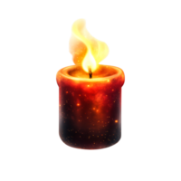 Bright and Glowing Candle with Cosmic Design and Flickering Flame png